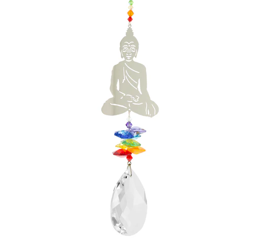 Crystal Fantasy Suncatcher - Buddha, Large