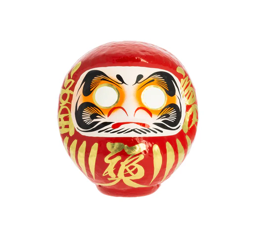 Daruma rojo, fondo blanco