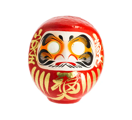 Daruma rojo, fondo blanco