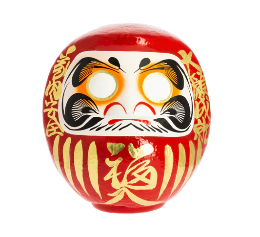 Daruma rojo, fondo blanco