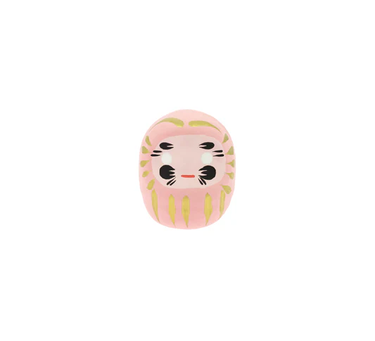 Daruma rosa, fondo blanco