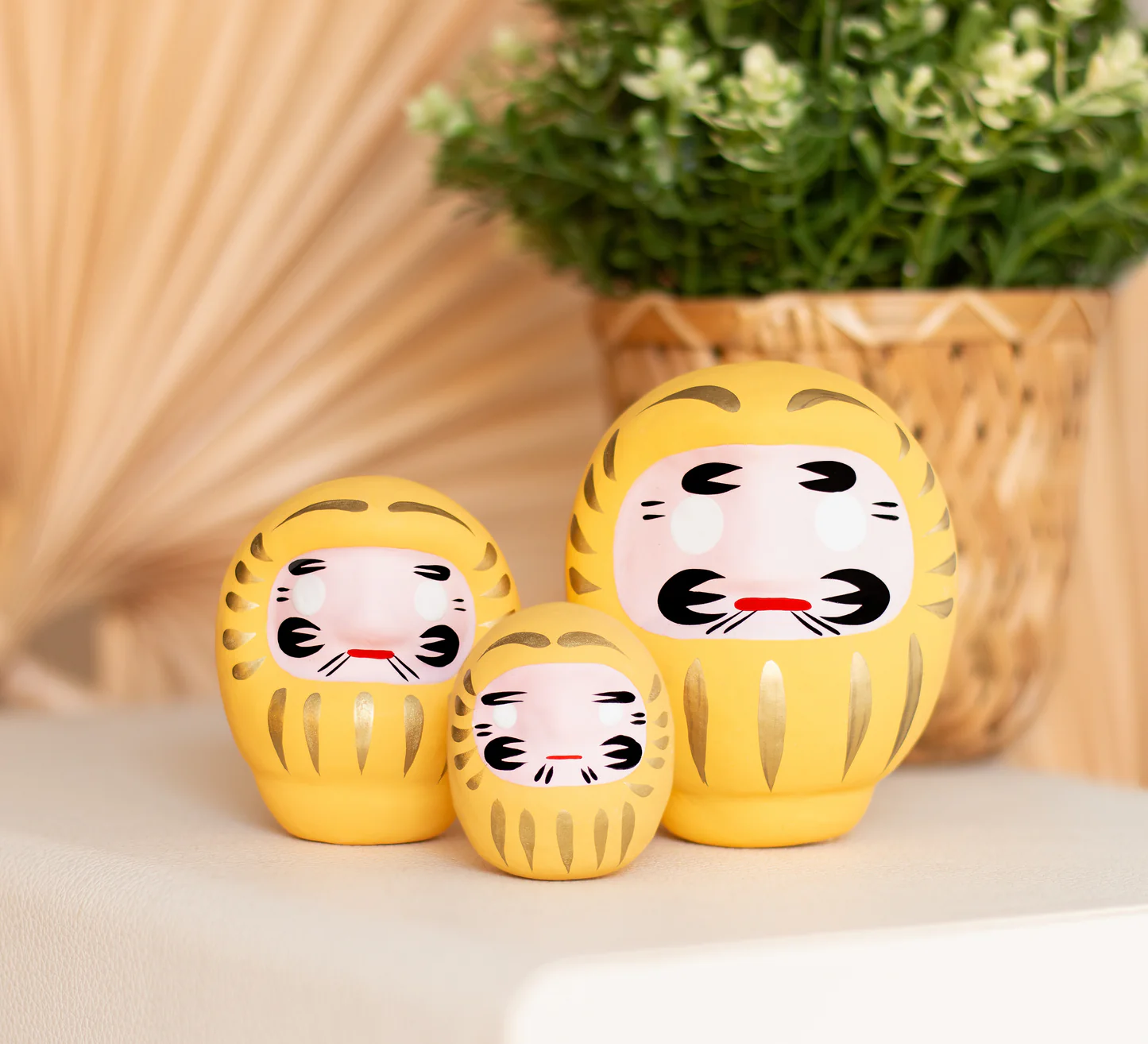 Yellow Daruma - Prosperity, Medium