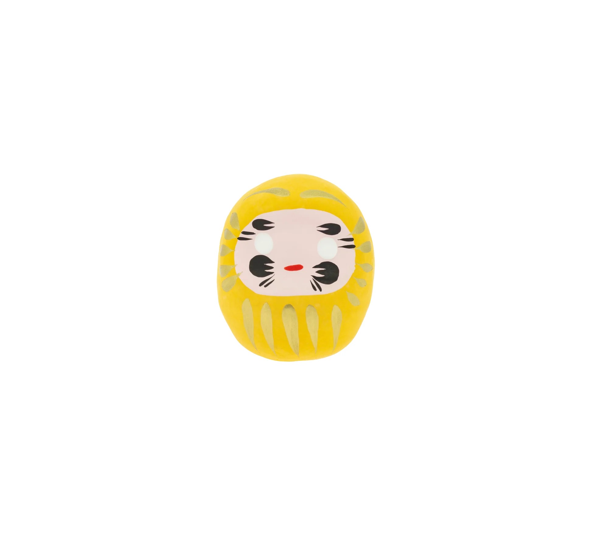 Daruma amarillo, fondo blanco